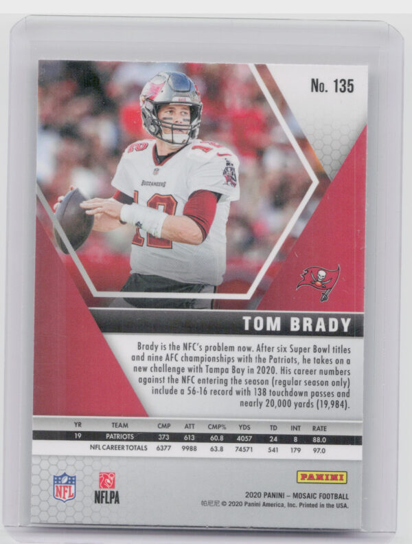 2020 Panini Mosaic Tom Brady #135 Buccaneers - Image 3