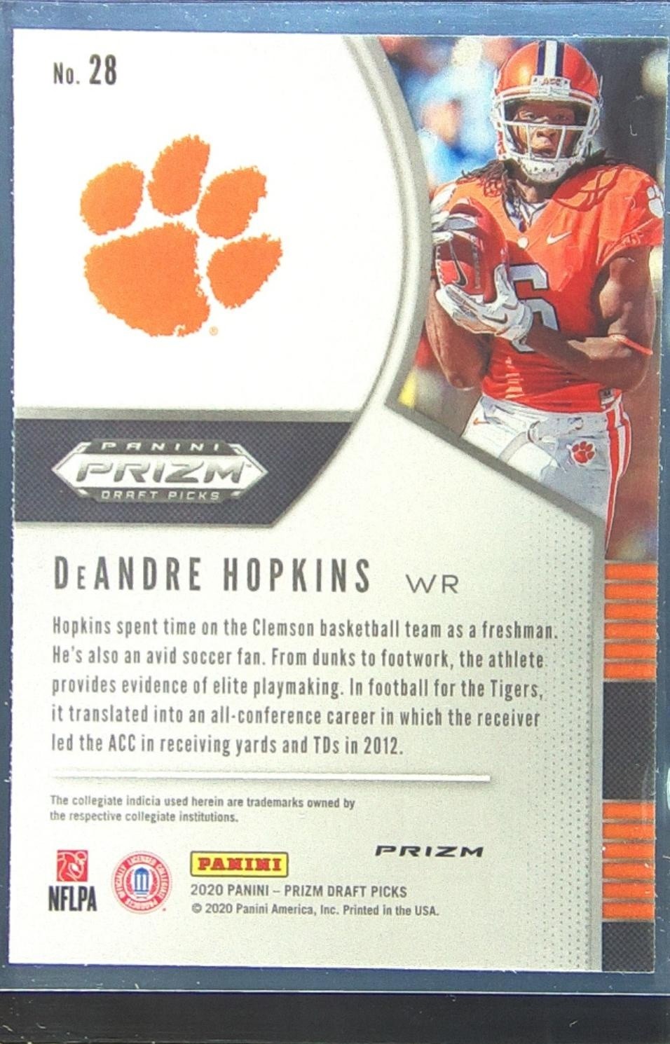2020 Prizm Draft Picks DeAndre Hopkins Prizms Green #28 Tigers - Image 3