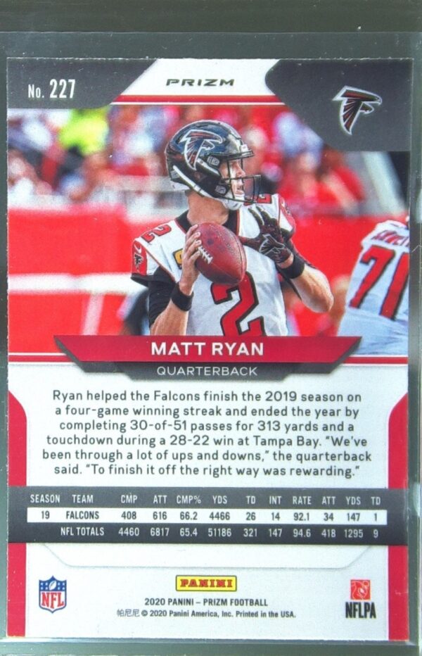 2020 Prizm Matt Ryan Prizm #227 Falcons - Image 3