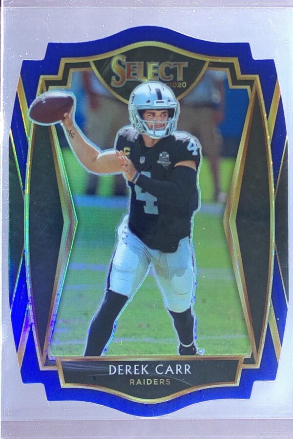 2020 Select Derek Carr Blue Prizm Die Cut #132 Raiders