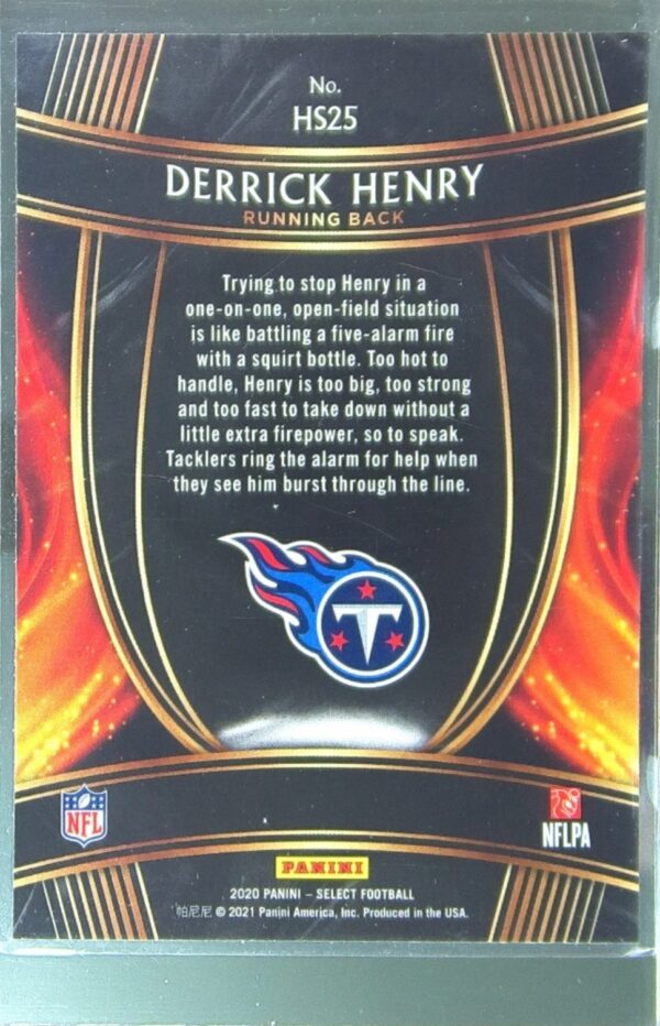 2020 Select Derrick Henry #HS25 Titans Hot Stars - Image 3