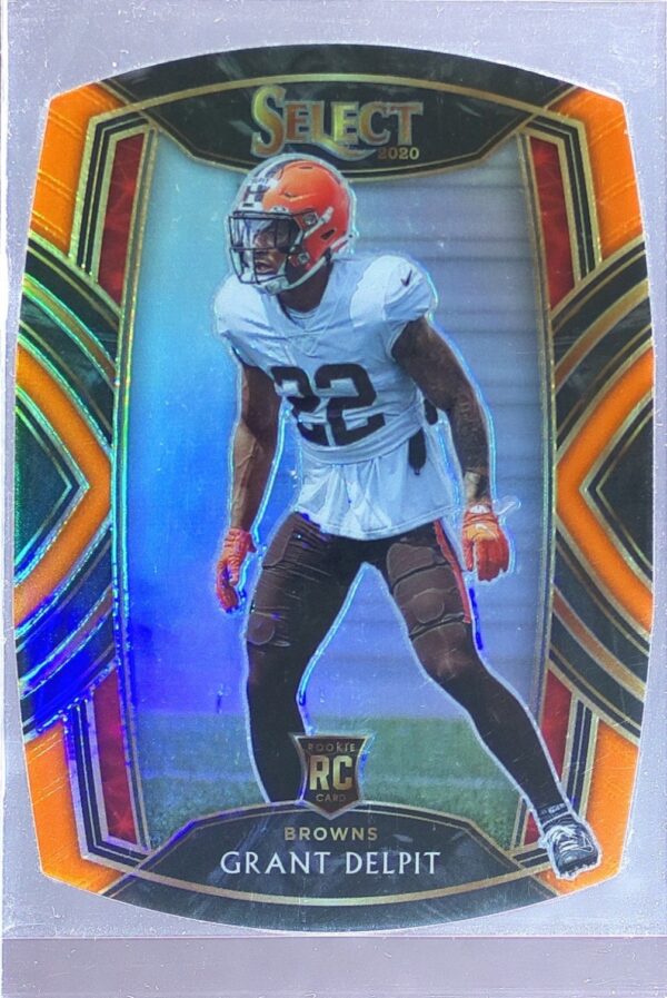 2020 Select Grant Delpit Orange Prizm Die Cut RC #294 Browns