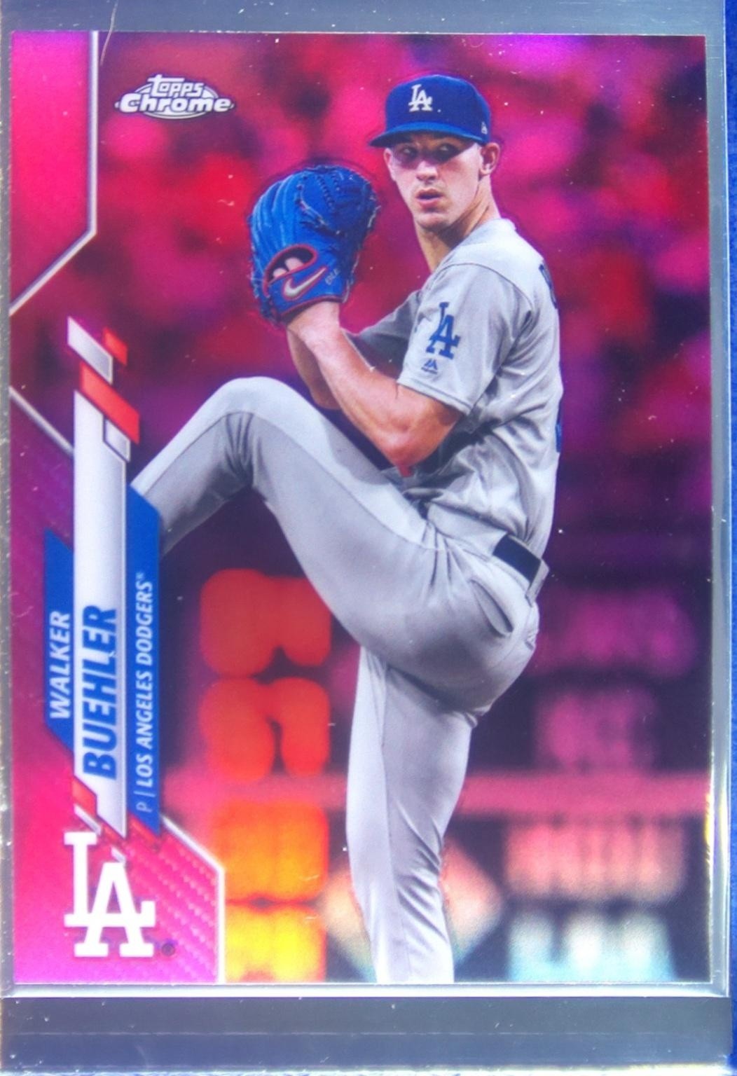 2020 Topps Chrome Walker Buehler Pink Refractor #104 Dodgers