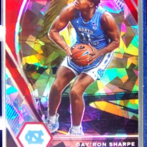 2021-22 Prizm Draft Picks Day'Ron Sharpe Red Ice VAR RC #25 Heels