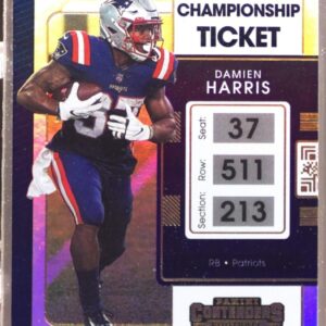 2021 Contenders Damien Harris Championship Ticket /99 #69 Patriots