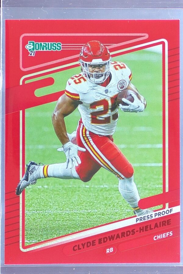 2021 Donruss Clyde Edwards-Helaire Press Proof Red #120 Chiefs