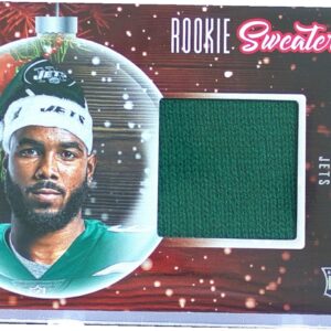 2021 Donruss Elijah Moore JSY RC #RS-EMO Jets Rookie Holiday Sweater