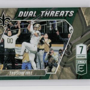 2021 Donruss Elite Taysom Hill #DT1 Saints Dual Threats Green