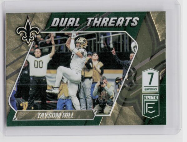 2021 Donruss Elite Taysom Hill #DT1 Saints Dual Threats Green