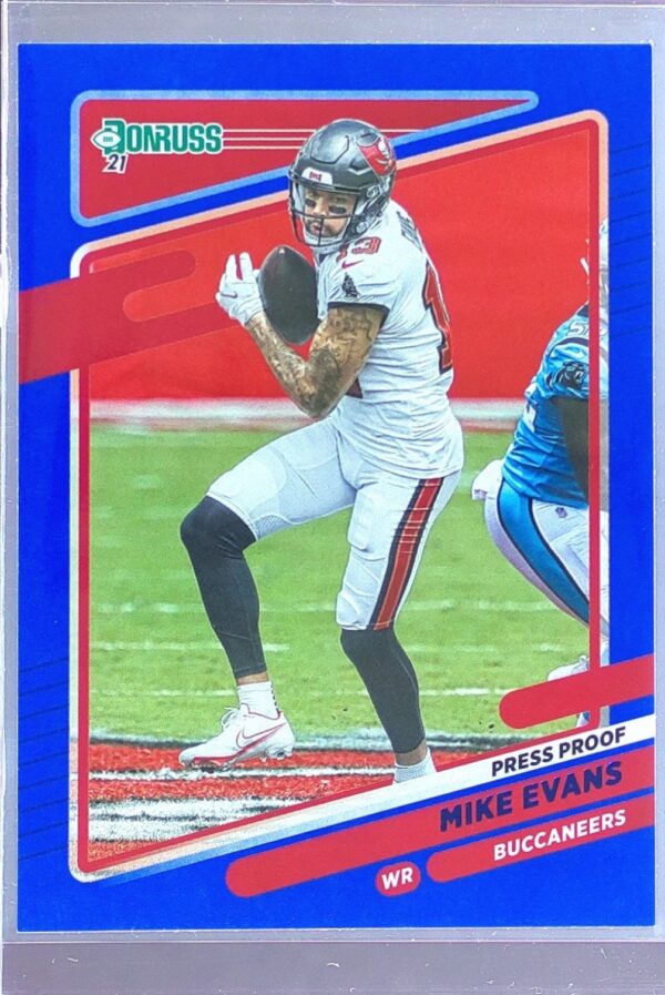 2021 Donruss Mike Evans Press Proof Blue #101 Buccaneers