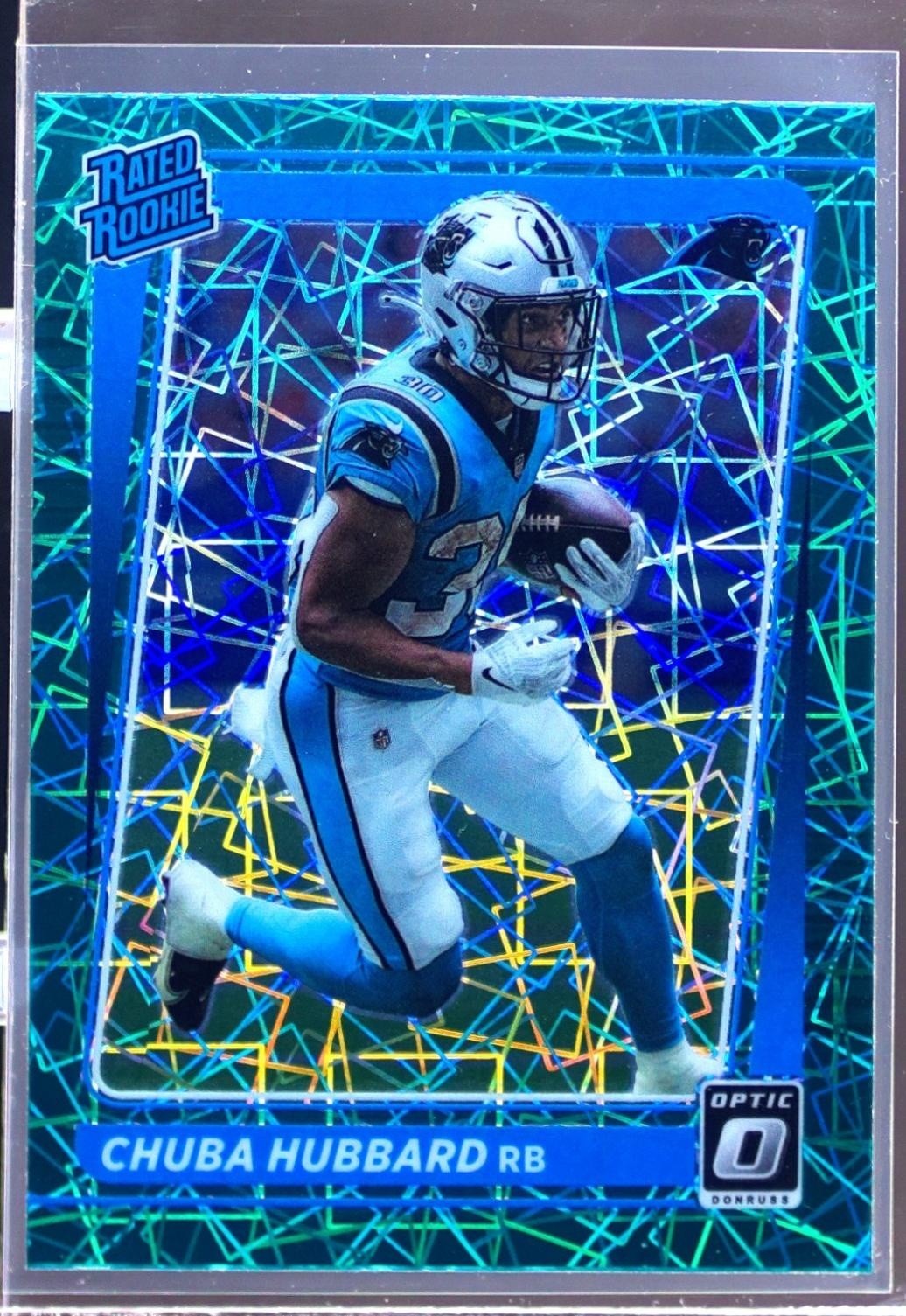 2021 Donruss Optic Chuba Hubbard Teal Velocity RC #225 Panthers