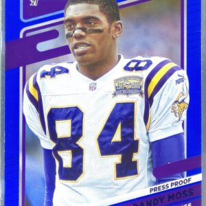 2021 Donruss Randy Moss Press Proof Blue #128 Vikings