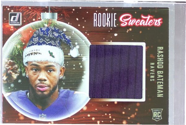 2021 Donruss Rashod Bateman JSY RC #RS-RBA Ravens Rookie Holiday Sweater