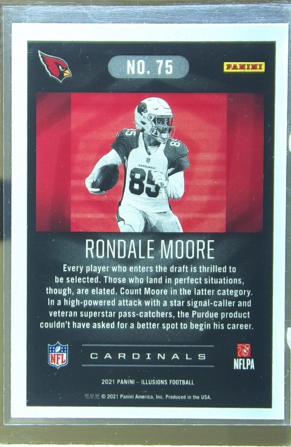 2021 Illusions Rondale Moore RC #75 Cardinals - Image 3
