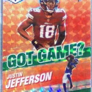 2021 Mosaic Justin Jefferson #GG-15 Vikings Got Game? Mosaic Green