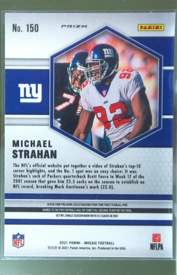 2021 Mosaic Michael Strahan Prizm #150 Giants - Image 3