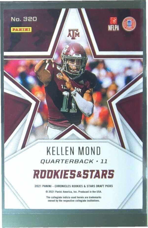 2021 Panini Chronicles Draft Picks Kellen Mond RC #320 Aggies - Image 3