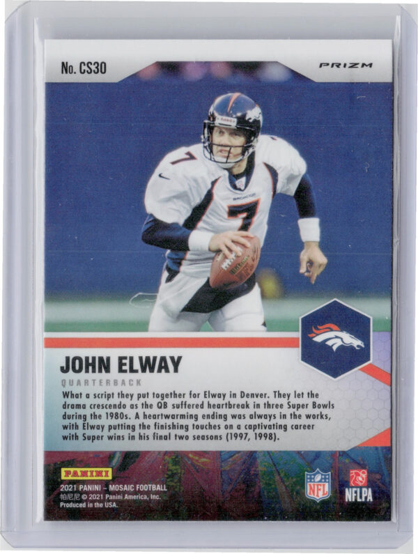 2021 Panini Mosaic John Elway #CS30 Broncos Center Stage - Image 3