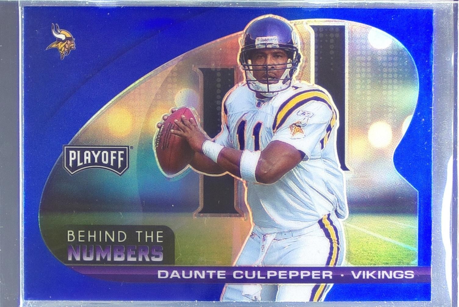 2021 Playoff Daunte Culpepper #BTN-DCU Vikings Behind the Numbers Blue