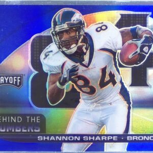 2021 Playoff Shannon Sharpe #BTN-SSH Broncos Behind the Numbers Blue