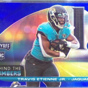 2021 Playoff Travis Etienne Jr. RC #BTN-TET Jaguars Behind the Numbers Blue