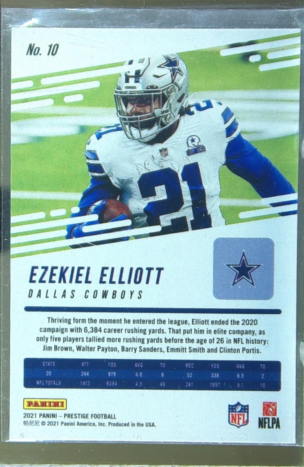 2021 Prestige Ezekiel Elliott Xtra Points Astral #10 Cowboys - Image 3