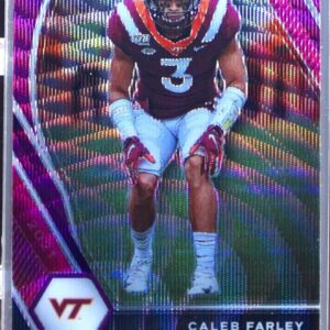 2021 Prizm Draft Picks Caleb Farley Purple Wave RC #138 Hokies
