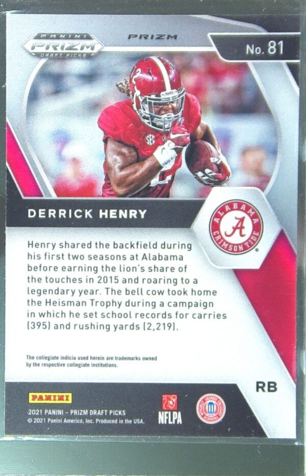 2021 Prizm Draft Picks Derrick Henry Silver #81 Tide - Image 3