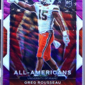 2021 Prizm Draft Picks Greg Rousseau  Purple Wave RC #200 Hurricanes