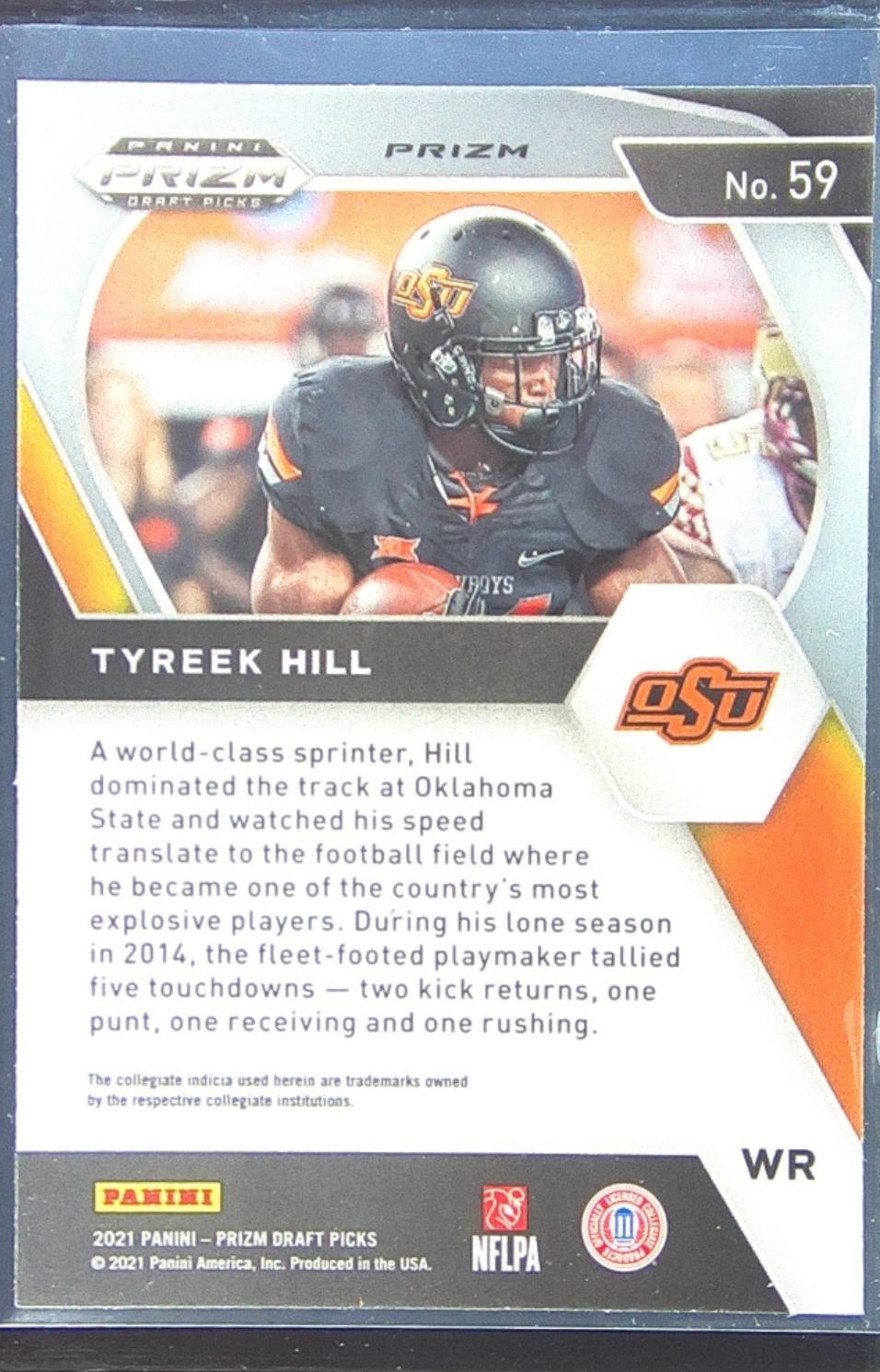 2021 Prizm Draft Picks Tyreek Hill Green #59 Cowboys - Image 3