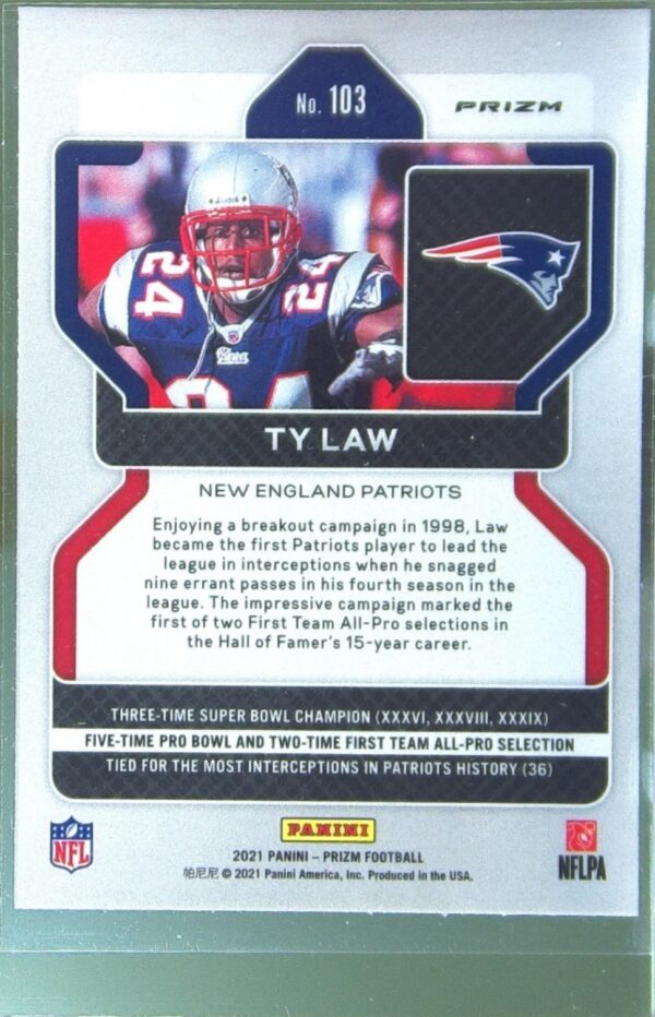 2021 Prizm Ty Law Silver #103 Patriots - Image 3