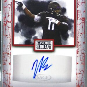 2021 SAGE Premier Draft Josiah Bronson Auto RC #A120 Huskies Autographs Red