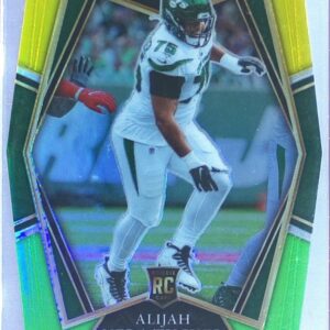 2021 Select Alijah Vera-Tucker Green and Yellow Prizm Die Cut RC #186 Jets
