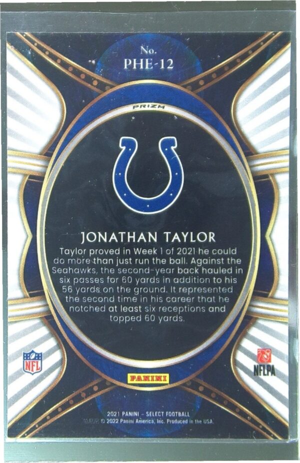 2021 Select Jonathan Taylor #PHE-12 Colts Phenomenon silver - Image 3