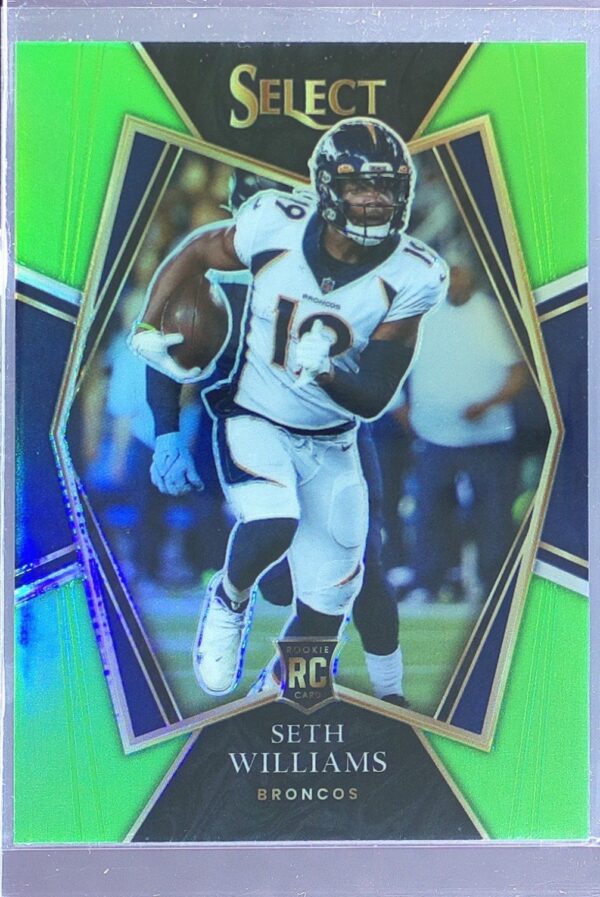 2021 Select Seth Williams Neon Green Prizm /49 #198 Broncos