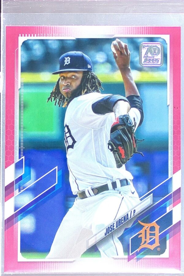 2021 Topps Update Jose Urena Mother's Day Hot Pink /50 #US9 Tigers