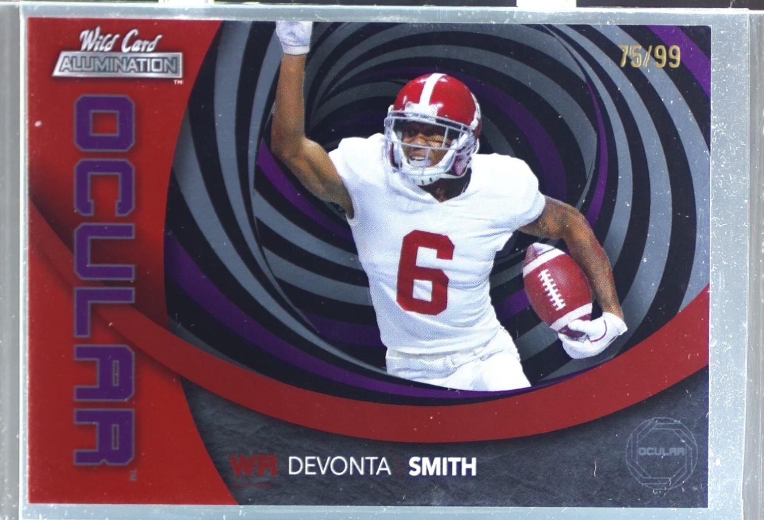 2021 Wild Card Alumination DeVonta Smith /99 #OC-16 Tide Ocular Single Swirl Red