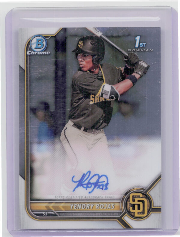 2022 Bowman Chrome Yendry Rojas AU #CPA-YR Padres Prospect Autographs