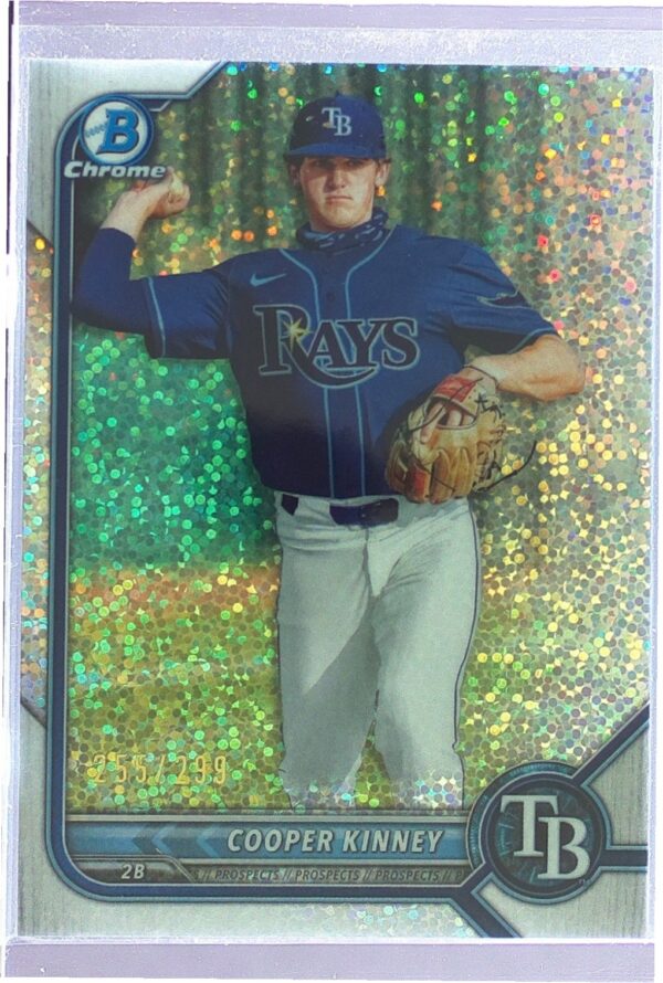 2022 Bowman Cooper Kinney /299 #BCP-54 Rays Chrome Prospects Speckle Refractor