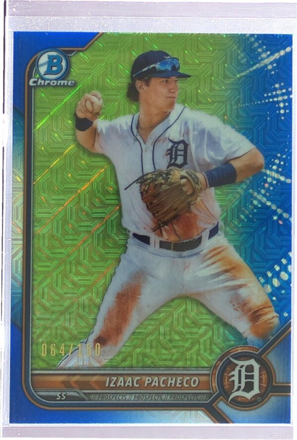 2022 Bowman Izaac Pacheco /150 #BCP-106 Chrome Prospects Mojo Blue Refractor