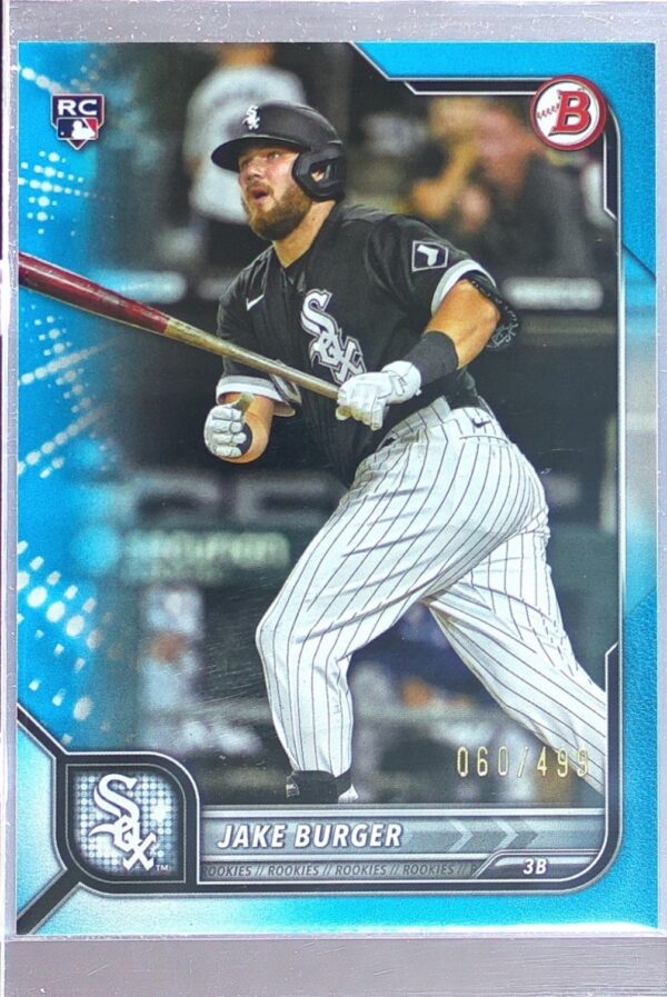 2022 Bowman Jake Burger Sky Blue /499 RC #17 Sox