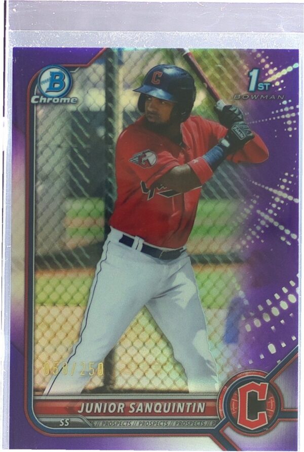 2022 Bowman Junior Sanquintin /250 #BCP-80 Chrome Prospects Purple Refractor