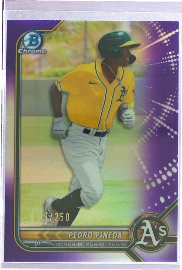 2022 Bowman Pedro Pineda /250 #BCP-94 A's Chrome Prospects Purple Refractor