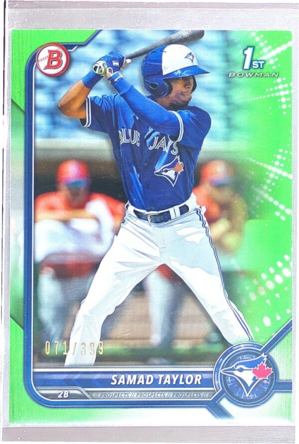 2022 Bowman Samad Taylor /399 #BP-92 Jays Prospects Neon Green