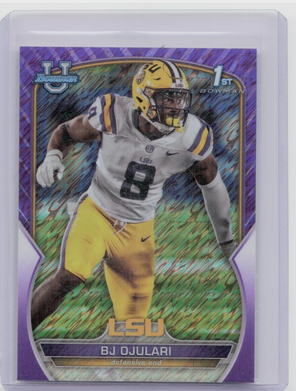 2022 Bowman University Chrome BJ Ojulari Purple Shimmer Refractor #58 Tigers