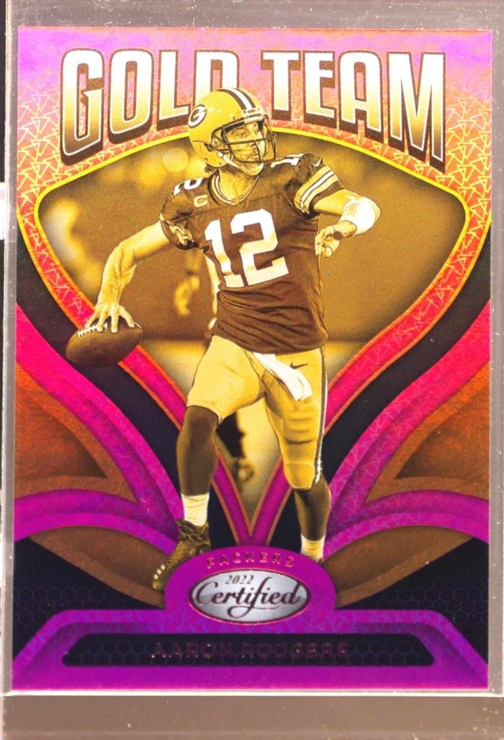 2022 Certified Aaron Rodgers /199 #GT-8 Packers Gold Team Mirror Pink