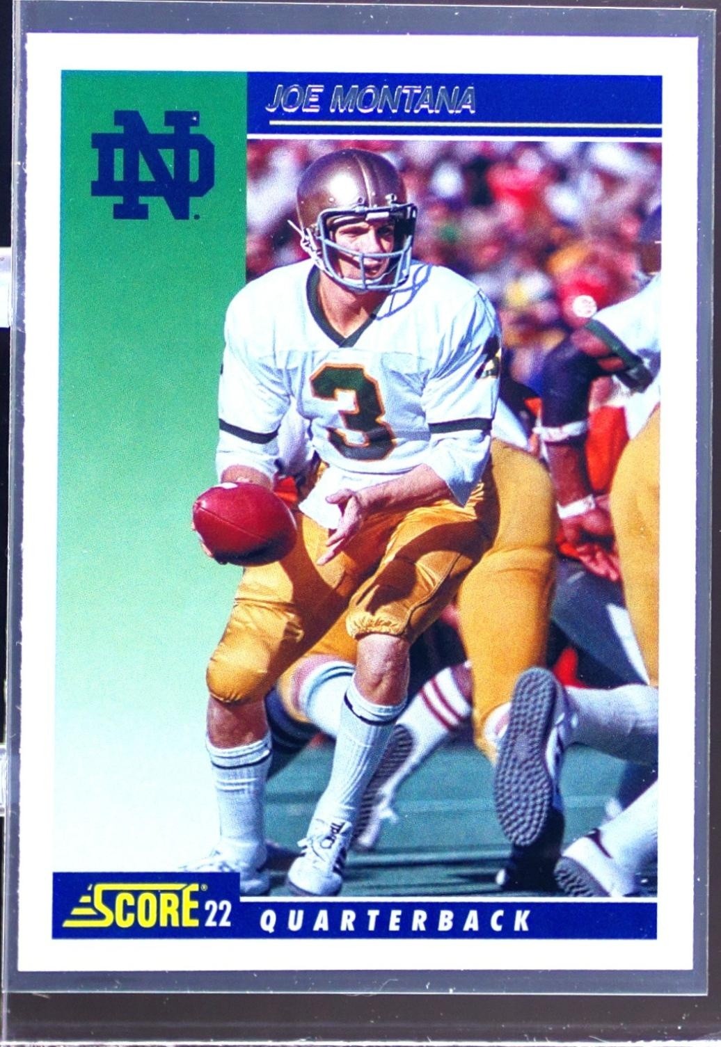 2022 Chronicles Draft Joe Montana #18 Irish Score Retro