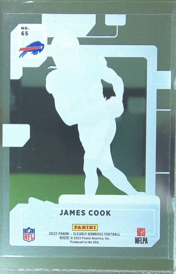 2022 Clearly Donruss James Cook RC #65 Bills - Image 3
