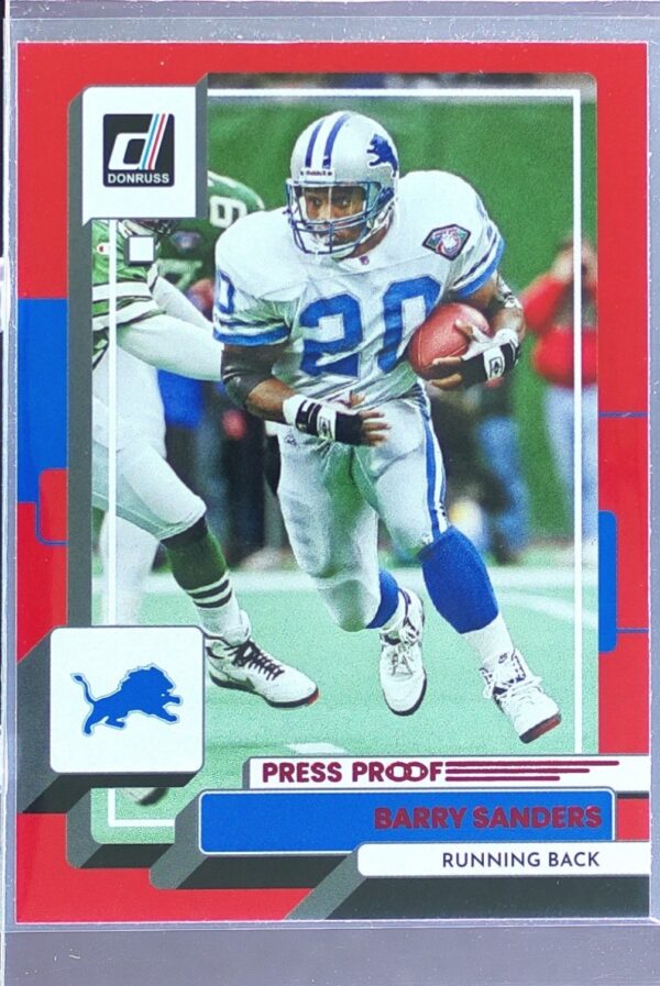2022 Donruss Barry Sanders Red Press Proof #93 Lions