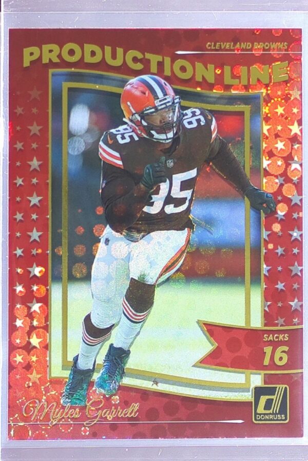 2022 Donruss Myles Garrett #PRD-18 Browns Production Line Galactic